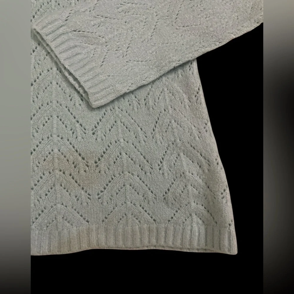 Talbots XL robins egg Tiffany blue pointelle vintage pullover sweater so pretty